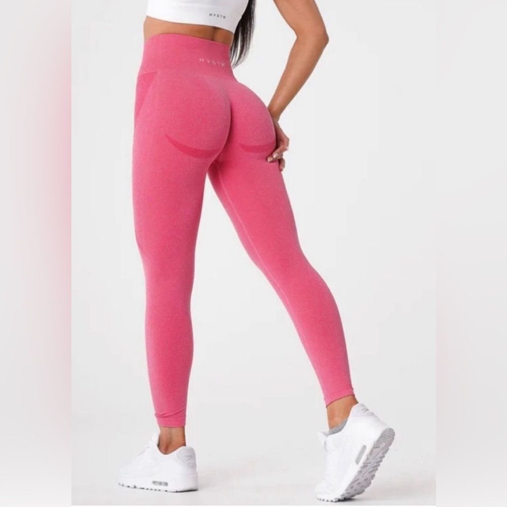 NVGTN contour high waisted seamless leggings pink size small